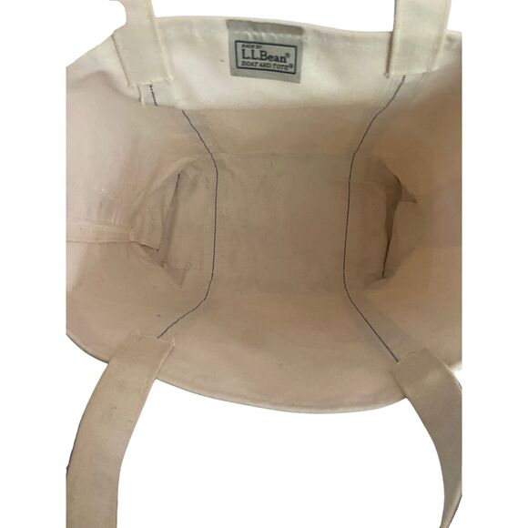 VTG LL Bean Boat & Tote Canvas Bag Stiff and Clean No Wear or Flaws Medium - Picture 5 of 7
